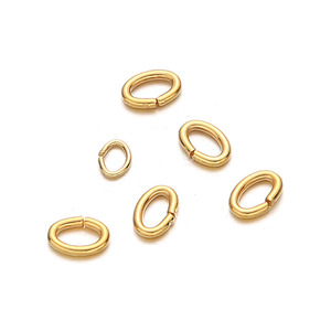Anneaux de jonction ovales en acier inoxydable |   Connecteurs ouverts plaqués or 18 carats pour la fabrication de bijoux DIY (bracelets et colliers) - Product Image 4