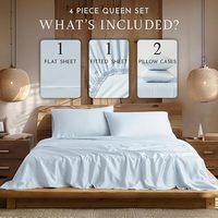 Parure de lit de luxe 4 pièces en lyocell pur tissé à rayures modernes, garnissage en laine 300 fils, toutes saisons, personnalisable