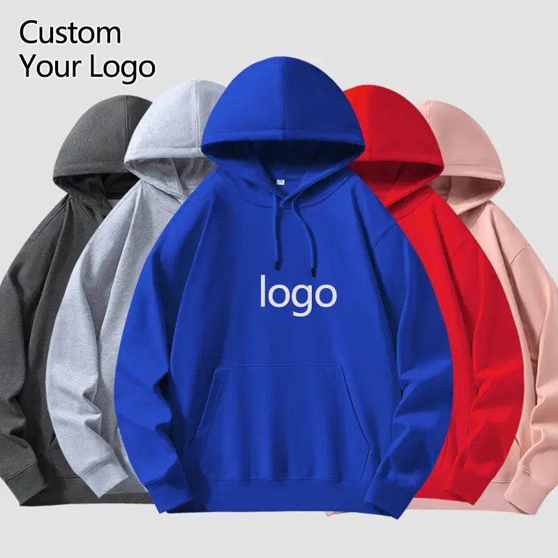 Custom Pullover Heavyweight Cotton Hoodie Logo Men Embroidery 400 500 gsm Thick Blank Unisex French Terry Oversized Hoodies