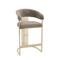 Tabouret de bar moderne de style nordique pour cuisine, en velours vert, avec pieds dorés, écologique et durable, pour la maison