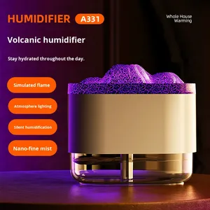 Factory Wholesale <b>Volcano</b> <b>Humidifier</b> USB Plastic 0.5-1L Capacity 36-45 Decibels Noise Timing Function Oxygen Function Home Car - Product Image 2