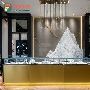 Minimalist Custom Jewelry Display Counter Manufacturer Wood Frame Brand Store Showcase Cabinet - Product Image 4