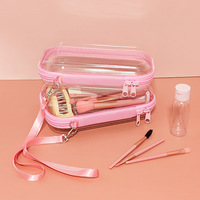 JOYSUN Boîte de rangement et sac en PVC transparent, étui rigide portable pour outils, organisateur de gadgets numériques pour voyage et usage quotidien