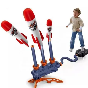 Hot Selling Três Shooter Air Pressure Pé Outdoor Sports Brinquedos EVA Foam Pedal Stomp Rocket Launcher para Crianças Jogos de esportes