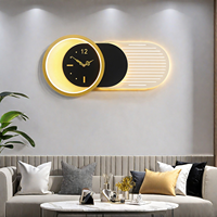 Nouvelle Applique Murale de Luxe Créative avec Horloge et Modélisation Technologique pour Tête de Lit de Chambre, Salon et Restaurant