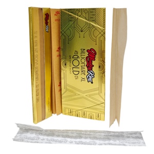 Papiers à rouler Monkey King Billionaire XL Gold Super King Size en fibres végétales naturelles, 32 feuilles + 32 embouts par carnet, 24 carnets par boîte - Product Image 2