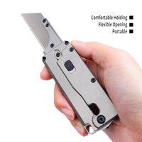 Couteau de poche multifonctionnel en titane, couteau tactique portable pour l'entraînement en plein air, couteau utilitaire, couteau tactique d'autodéfense