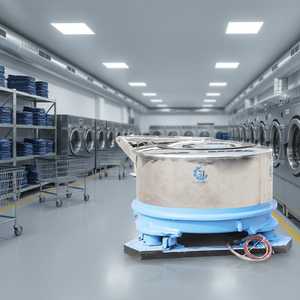 Machine d'extraction d'eau industrielle électrique en acier inoxydable pour blanchisserie Sunflower - Product Image 2