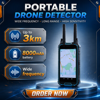 Détecteur de signal portable longue portée BLOCKWAVE 100 MHz-6 GHz, système de suivi et de positionnement passif omnidirectionnel pour drones, portée 1,5-3 km, autonomie 3-4 heures