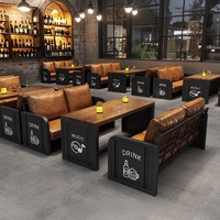 Ensemble table et chaises de style industriel rétro pour bar, salon, café, restaurant, barbecue, conteneur, ferme, taverne