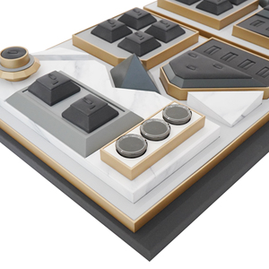 Wholesale New Arrival Beige Microfiber Jewellery Shop Props Ring Necklace Earrings Jewelry <b>Display</b> Rack - Product Image 4