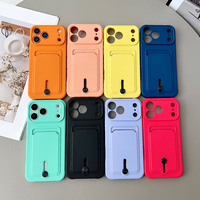 Étui portefeuille souple en TPU antichoc avec fente pour cartes pour iPhone 11 12 13 14 15 16 Pro Max 17 Air