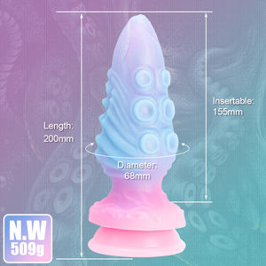 Dildo <span class=keywords><strong>Anal</strong></span> de Silicona Suave con Forma de Extraterrestre, Tapón <span class=keywords><strong>Anal</strong></span> de Silicona Líquida Suave con Ventosa Fuerte para la Masturbación Masculina - Product Image 5