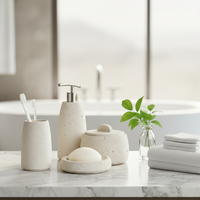 Nouveauté : Ensemble d'accessoires de salle de bain en résine, 5 pièces, design moderne, écologique, décoration intérieure