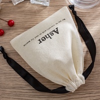 Sac pochette à cordon en toile réutilisable 100% coton avec logo personnalisé Pochette cadeau à cordon Sac à poussière
