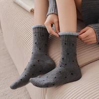 Chaussettes en coton tricoté à motif dessin animé pour femmes et adultes, style coréen, avec bordure en dentelle, décontractées, anti-frottement, pour enfants et jeunes, collection automne, ODM