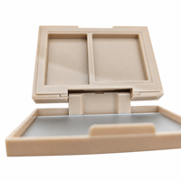 BAIYAN 8g Étui de palette de blush bicolore en ABS écologique, conteneur compact pour cosmétiques, couleur personnalisée, gaufré, brossé 3mm
