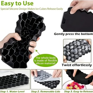 Silicone Ice Cube Mold Square Shape Eco Friendly For Home Commercial Use With Lid - Product Image 5