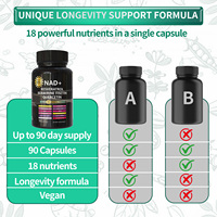 OEM ODM Tout-en-un Complément de Longévité : Poudre et Capsules NAD+, Resvératrol, Berbérine, Fisetine, Quercétine, Curcumine pour Adultes, Sans OGM, Biologique