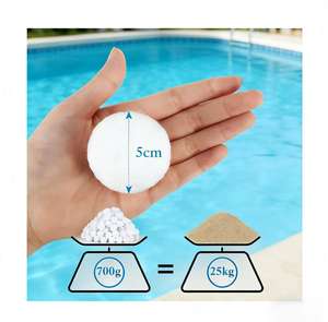 Boules filtrantes écologiques réutilisables 50 mm blanches 3,1 lb, sac sous vide en fibre de polyester, média filtrant pour <span class=keywords><strong>piscine</strong></span>, boules filtrantes pour le nettoyage de la <span class=keywords><strong>piscine</strong></span> - Product Image 3