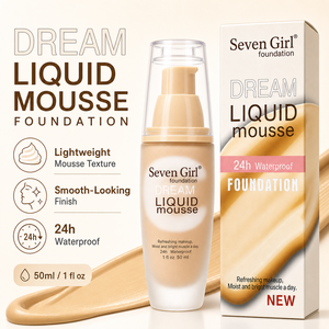 Seven Girl OEM Liquid <strong>Mousse</strong> <strong>Foundation</strong> Waterproof Long Lasting Lightweight Full Coverage Natural Matte Face Makeup 50ml - Product Image 4