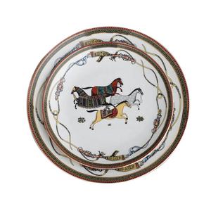 Piring Makan Kuda Vintage Keramik Logo Kustom Porselen Royal 8 inci 10 inci untuk <span class=keywords><strong>Hotel</strong></span> - Product Image 1
