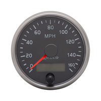 Compteur de vitesse universel, 85mm, 160mph, rétro-éclairage blanc/ambre, 12V, 24V, avec LCD, pour moteur de voiture, camion, bateau
