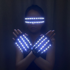 Gants et lunettes lumineux à LED pour spectacle sur scène, accessoires lumineux unisexes - Product Image 4