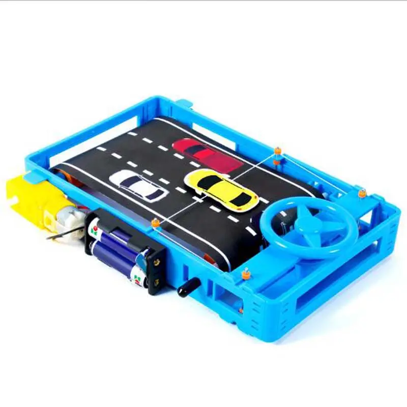 DIY Kids Steering Wheel Racing Puzzle Toy Building Block Challenge Simulation Science STEM Educational Toy for Children