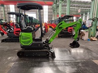 Mini-excavatrice vert vif multifonctionnelle pour l'aménagement paysager municipal, le nettoyage des fossés et le retransplantation d'arbres