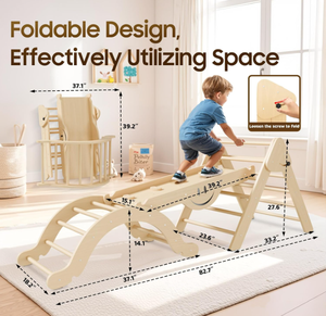 Ensemble d'<span class=keywords><strong>arche</strong></span> triangulaire d'escalade en bois pour enfants - Jeu éducatif Montessori pour l'intérieur/l'extérieur et l'école - Product Image 2