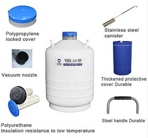YDS-30-50 Récipient à azote liquide en alliage d'aluminium de 30 L haute capacité pour échantillons de génétique bovine en laboratoire, longue durée de vie - Product Image 4