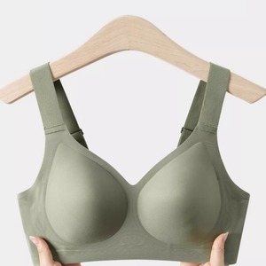 Women's Adult <b>Large</b> Size Summer Thin Anti-Gravity Push-Up Bra Seamless Knitted Wire-Free Support Anti-Bacterial Anti-Sagging - Product Image 2