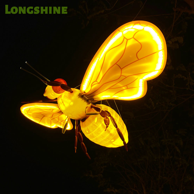 Dynamic LED Motor Wings Bee Garden Lights Beehive Shaped  Motif Decor for Christmas Park Tree Outdoor Landscape Lighting