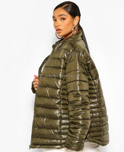 Veste matelassée en satin noire coupe-vent et respirante pour femme avec fermeture éclair – Collection Hiver - Product Image 2