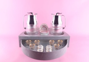 Ready Ship Stock ArabicStyle 1.0L+1.0L FLASK75ML Cawa Cup 120ML Glass Cup Arabic Vacuum Flask <strong>Arabian</strong> <strong>Tea</strong> Coffee Pot <strong>Sets</strong> - Product Image 3