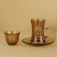 Verres en verre faits à la main, mini tasse à café en verre, motif palmier, petite tasse à thé arabe, personnalisable, vente en gros