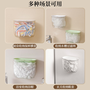 Kitchen Wall Mounted Plastic Wrap Holder Rectangle White Green Yellow Food Storage Container Cling Film Sleeve Wall Storage - Product Image 4