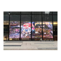 Populaire Ultra Mince LED Auto-adhésif Film Panneau Écran Flexible Transparent Publicité Affichage Fenêtre En Verre LED Mur Vidéo