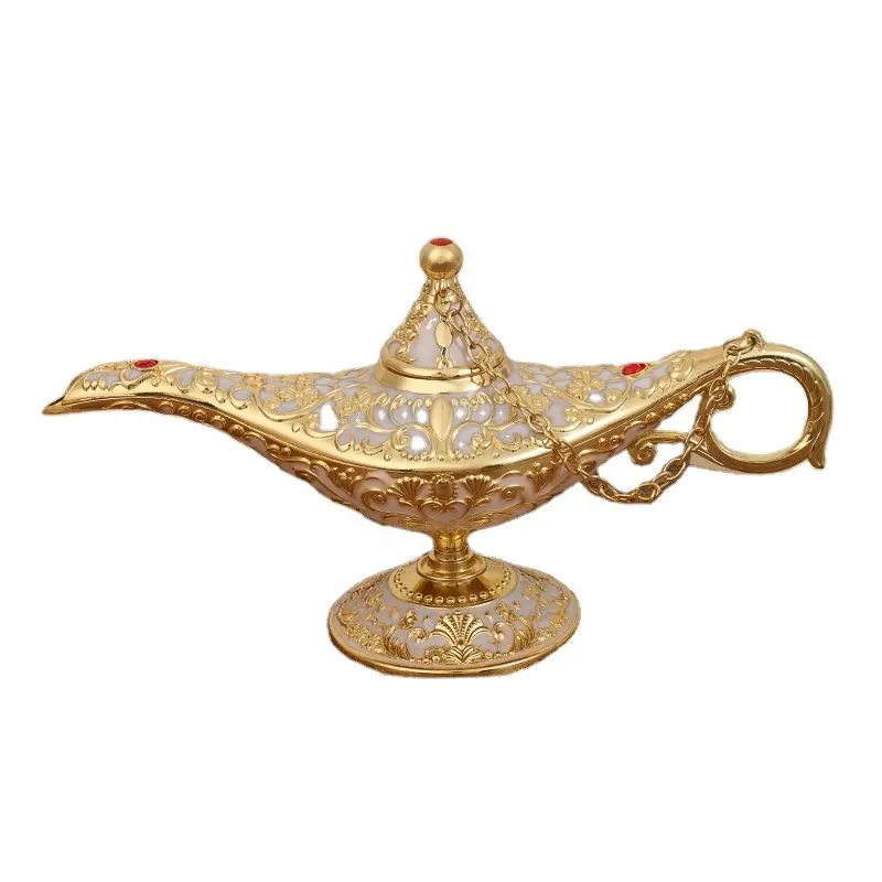 Delicate Legering Wenslamp Midden-Oosten Stijl Aladdin 'S Magische Lamp Vintage Huisdecor Metalen Ambachten Uit Het Midden-Oosten