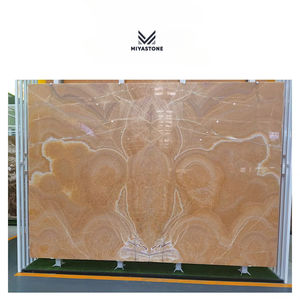 แผ่นหินออนิกซ์ธรรมชาติขัดเงาขนาดใหญ่ สีคริสตัลน้ำผึ้ง สำหรับเคาน์เตอร์ครัวภายในบ้าน พื้นวิลล่า ความหนา 15-25 มม. รับประกันตลอดอายุการใช้งาน - Product Image 1