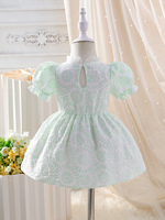 Nouvelle Tendance : Robes d'été élégantes pour bébés filles, style fleuri, avec nœud et manches bouffantes, directement de l'usine de vêtements pour enfants.