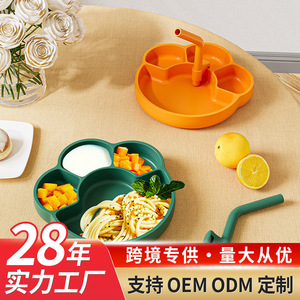 Assiette divisée en silicone pour bébé, forme pomme, qualité alimentaire, sans BPA, pour l'alimentation des bébés de 0 à 12 mois - Product Image 3