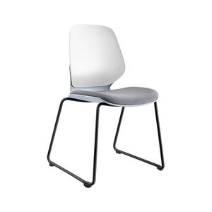 Chaise de bureau moderne et durable en plastique empilable avec cadre en métal sans roulettes pour l'école et le bureau à domicile - Product Image 1