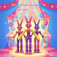 Magischer Zirkus Pamni Jax Replikat 3D-Gedruckter Kunststoff Beweglicher Hase DIY Ganzkörper-Stressabbau-Spielzeug Ab 14 Jahren Unisex