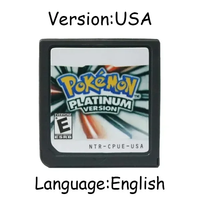 Cartouche de jeu vidéo pour console DS de la série Pokémon, pour NDS 3DS Platinum Pearl Diamond HeartGold SoulSilver, en plastique