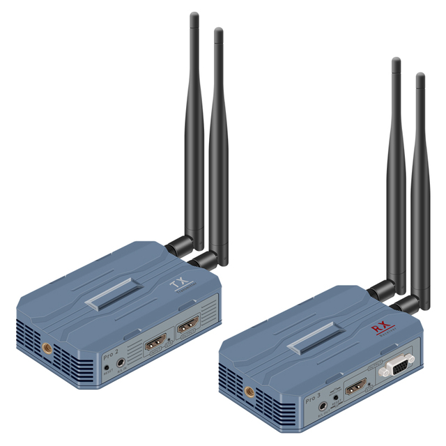 Justlink 4K 30Hz HDMI Wireless Extender 250m 820Ft Range H.265 5GHz/2.4GHz Dual-Band Aluminum Alloy Transmitter Receiver Auto-FM