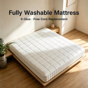 Colchón sin pegamento de 22 cm con resortes ensacados, acolchado de yute extraíble, sensación más firme, para dormitorio y hogar - Product Image 5