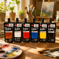 Pochette à bec verseur personnalisée pour peinture liquide, recharge pour pigments, acrylique, gouache, encre – Sachet à bec verseur imprimé sur mesure avec bouchon à vis