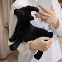 Nouvelle Peluche de Chèvre Blanche Ultra Douce et Réaliste, Jouet en Peluche de Chèvre des Montagnes Noire, Cadeau